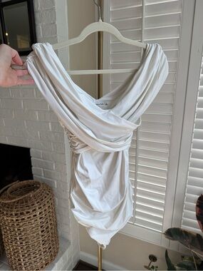 Abercrombie & Fitch NWOT Off-The-Shoulder Asymmetric Wrap Bodysuit